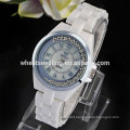 2015 Latest design white ceramic couple lover wrist watch